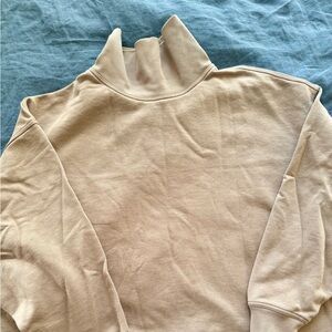 Alo Hazy Mock Neck Pullover Toasted Almond Size L